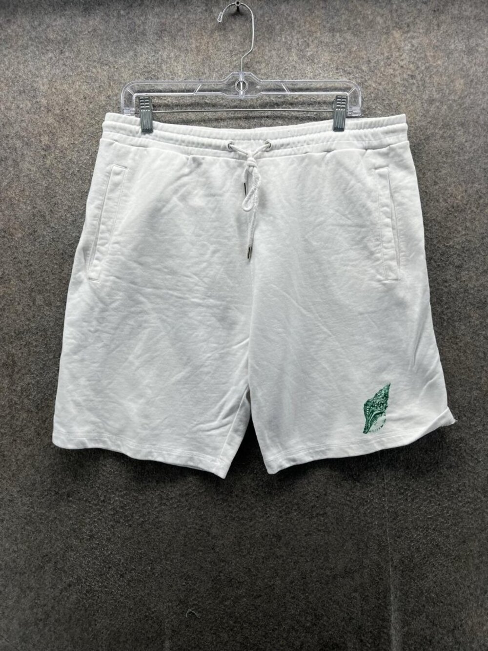 Kenzo Shorts Mens XL White Sweat Fleece Drawstring Elastic Waist Beach Pockets